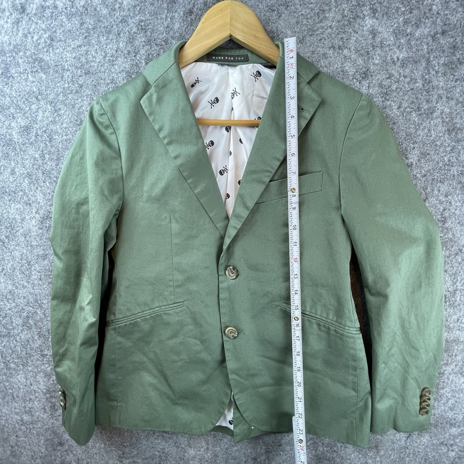 Indochino Blazer Men Green Extra Small Go Ducks Made For You Skull Lining Casual — image 5 of 8